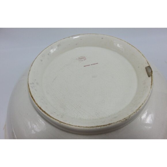 Mother Hubbard Antique Large Bowl Old Hall Earthenware Transferware England 14" - Picture 10 of 10